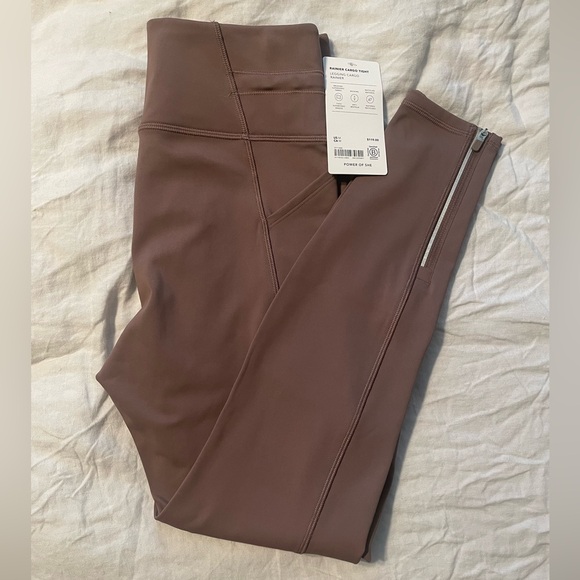 NWT Athleta Rainier Cargo Tight Fleece Lined Leggings in Smoky Rose Pink Sz M - Picture 6 of 10
